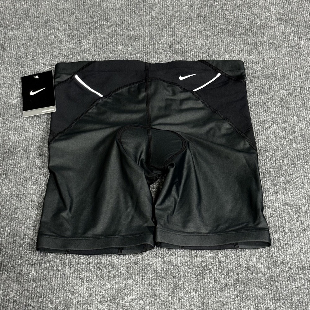 Nike Triathlon Shorts Womens XS Black Pink Padded Compression Cycling NWT - Picture 2 of 9